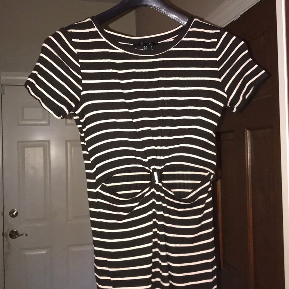 striped mini dress